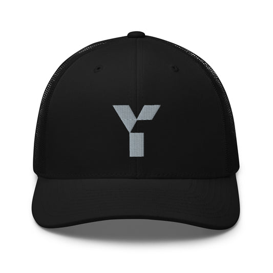 Y1 Black Trucker Cap