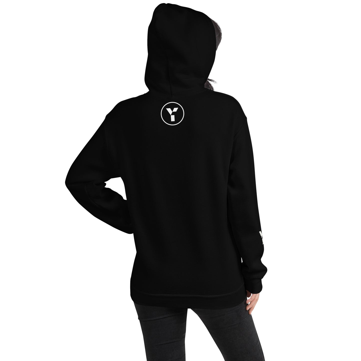 Y1 Wave Logo Unisex Hoodie (Black/Light Blue/Pink)