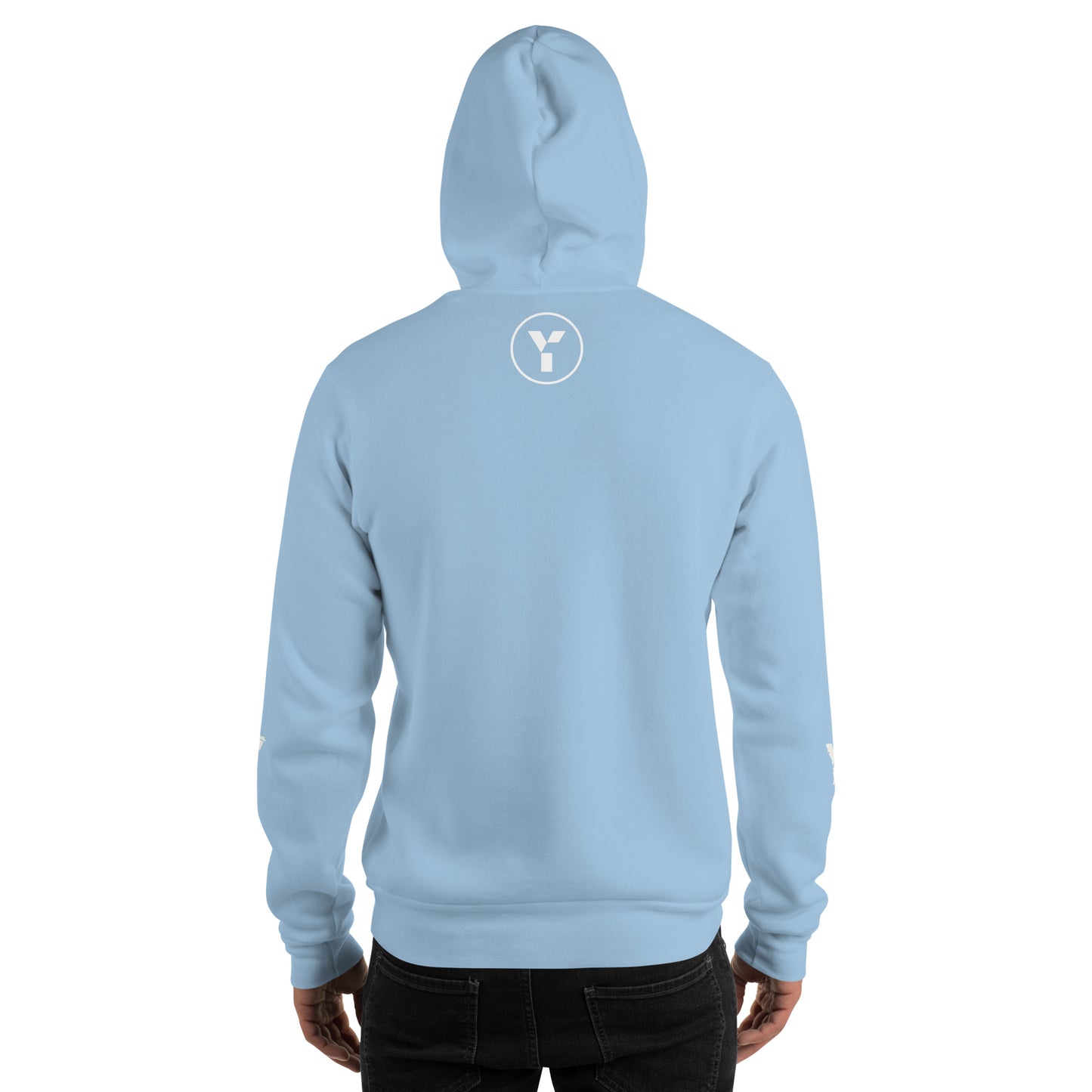 Y1 Wave Logo Unisex Hoodie (Black/Light Blue/Pink)