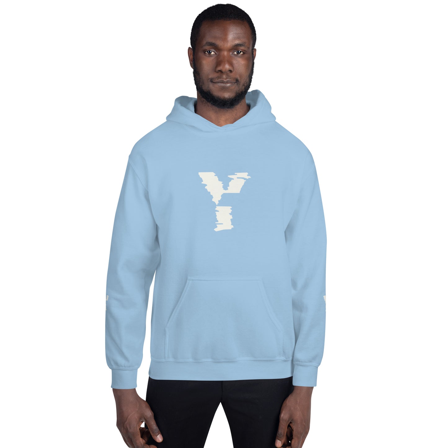 Y1 Wave Logo Unisex Hoodie (Black/Light Blue/Pink)