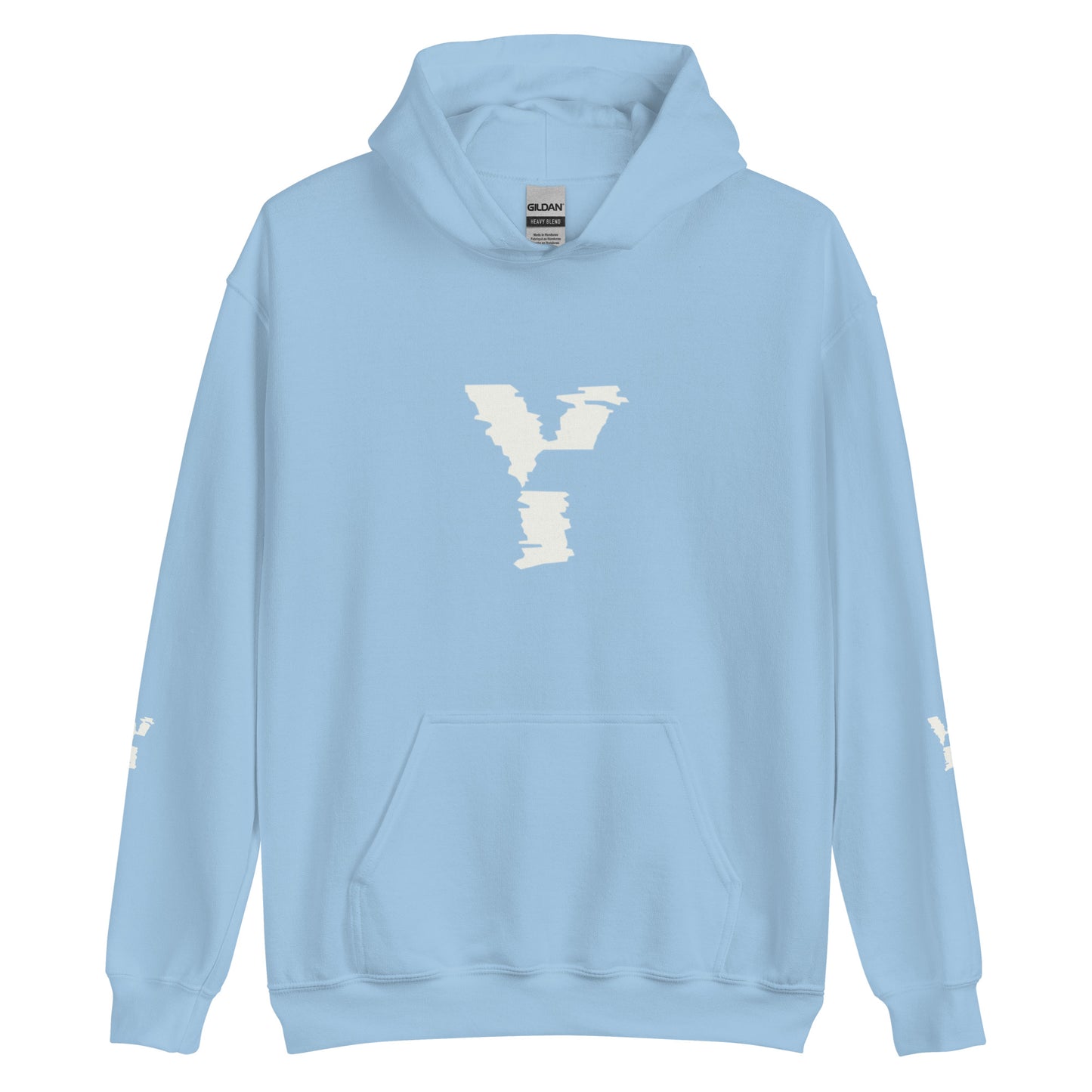 Y1 Wave Logo Unisex Hoodie (Black/Light Blue/Pink)