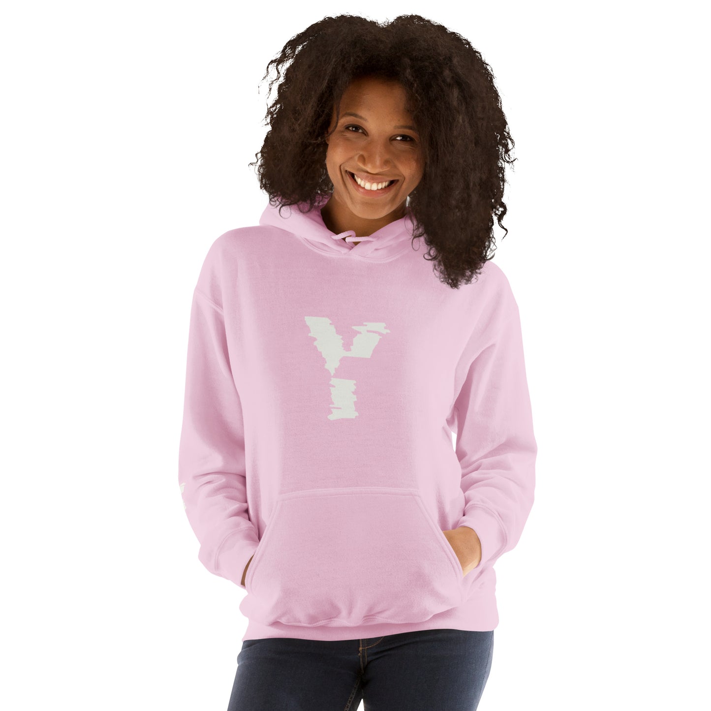 Y1 Wave Logo Unisex Hoodie (Black/Light Blue/Pink)