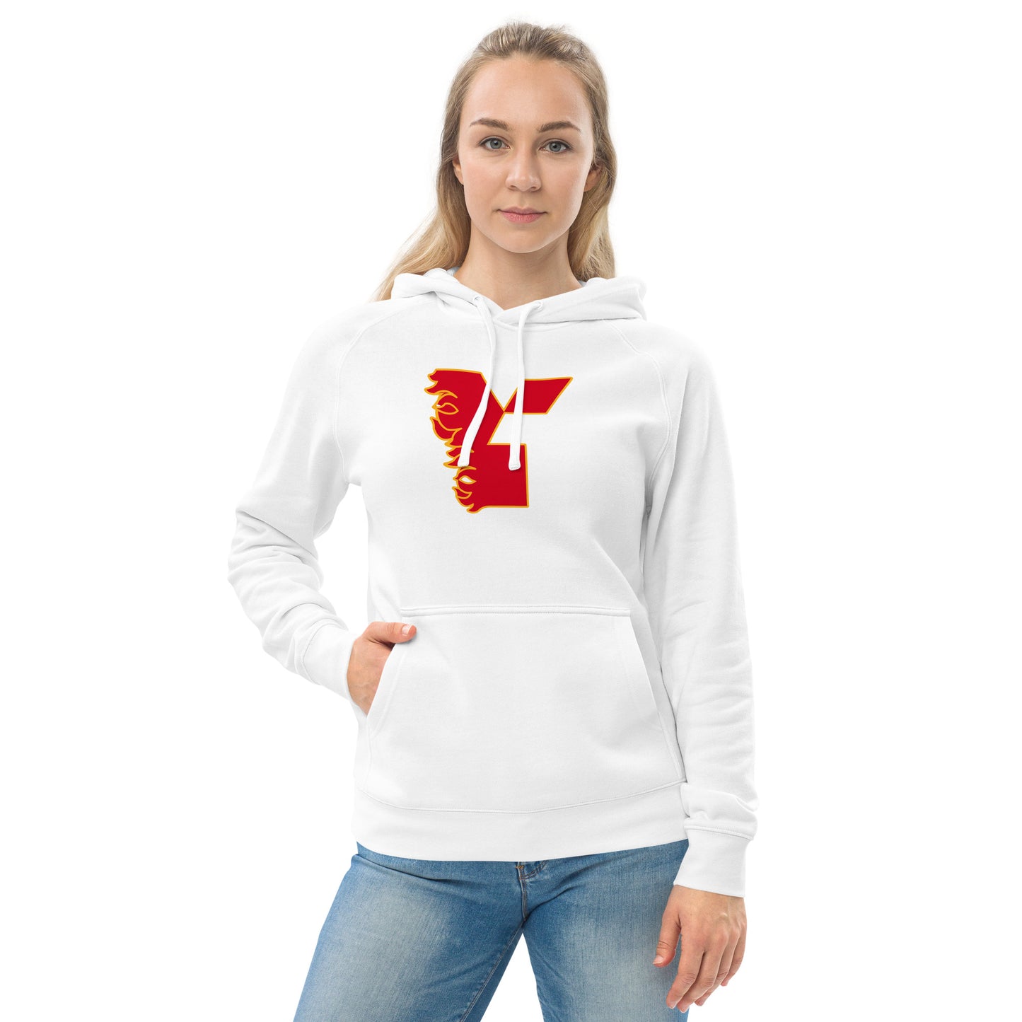 Y1 Flaming Logo Unisex kangaroo pocket hoodie