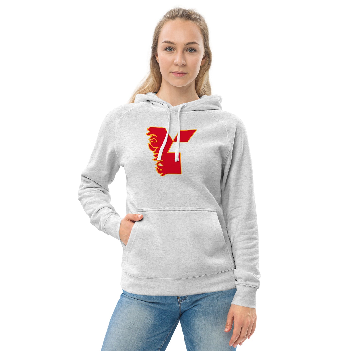 Y1 Flaming Logo Unisex kangaroo pocket hoodie